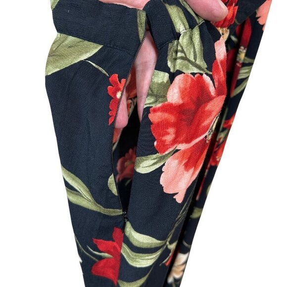 Alfred Dunner Vintage Tropical Floral Red Black Green Skirt Set Size 20W - Picture 9 of 11